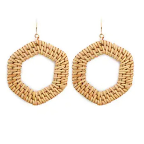 Forever 21 Jewelry - New, wicker hoop drop earrings